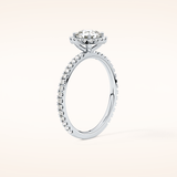 1.04 CT Cushion Shaped Halo Moissanite Engagement Ring