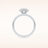 1.04 CT Cushion Shaped Halo Moissanite Engagement Ring