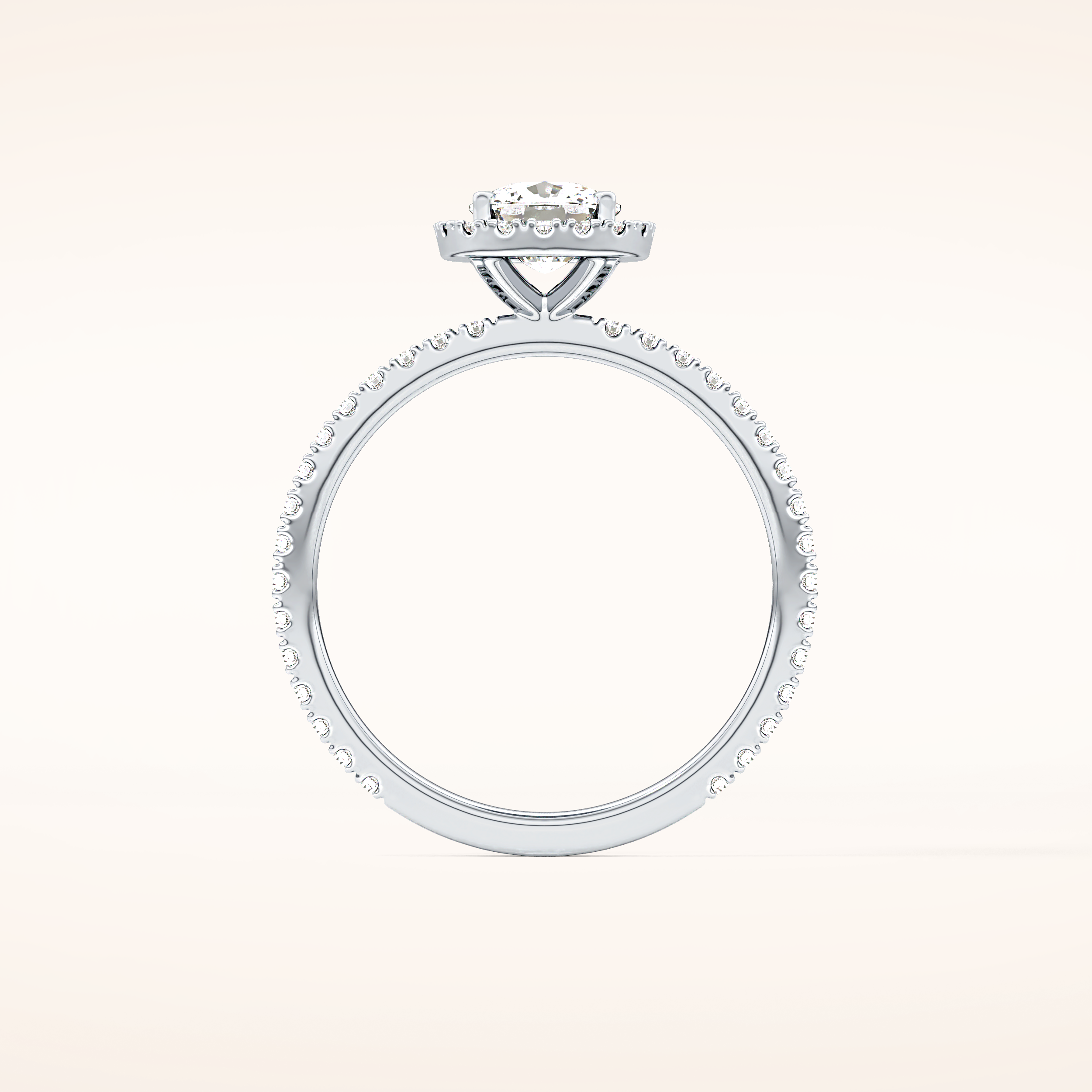 1.04 CT Cushion Shaped Halo Moissanite Engagement Ring