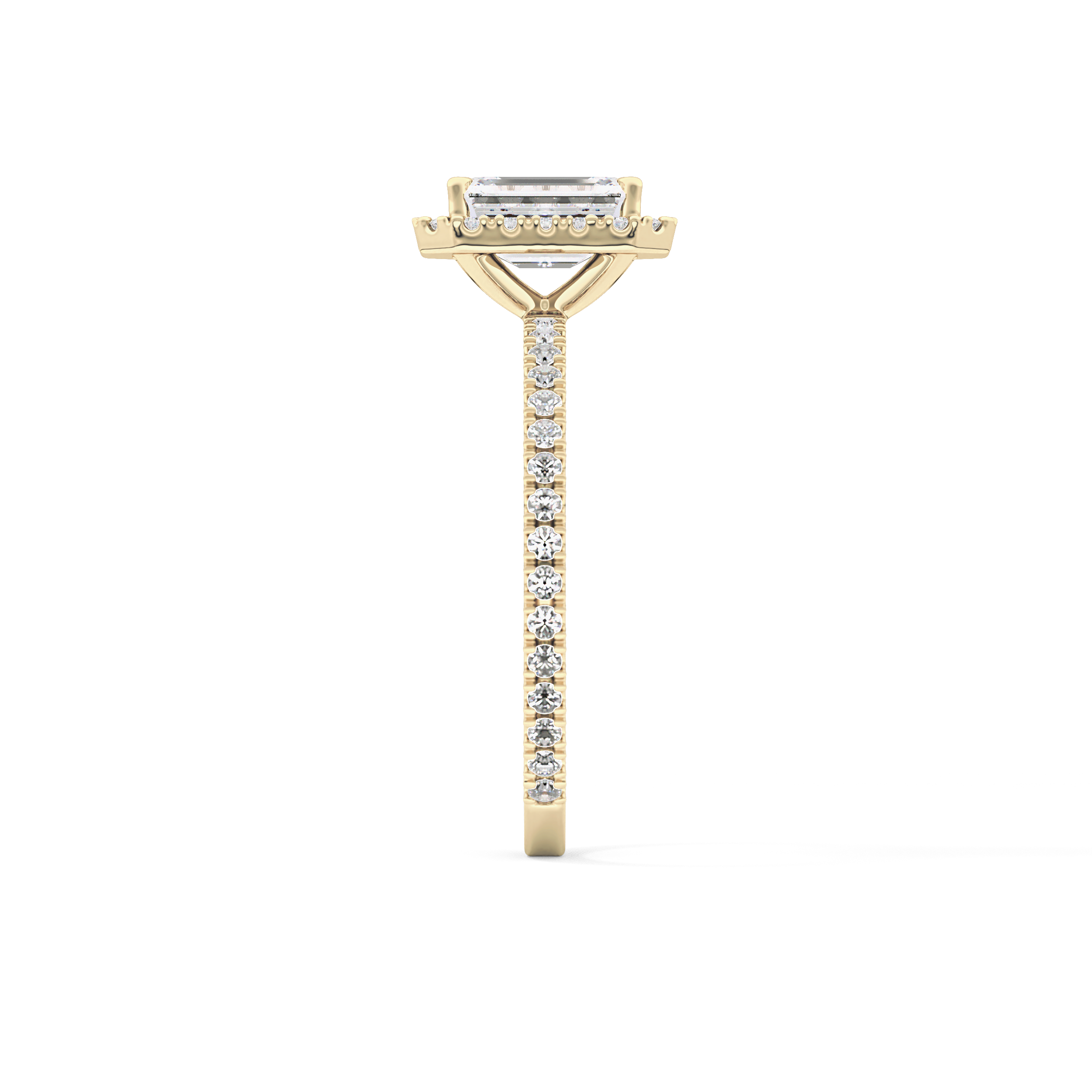 Emerald Halo & Pave Lab Grown Diamond Engagement Ring