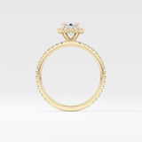 Emerald Halo & Pave Lab Grown Diamond Engagement Ring