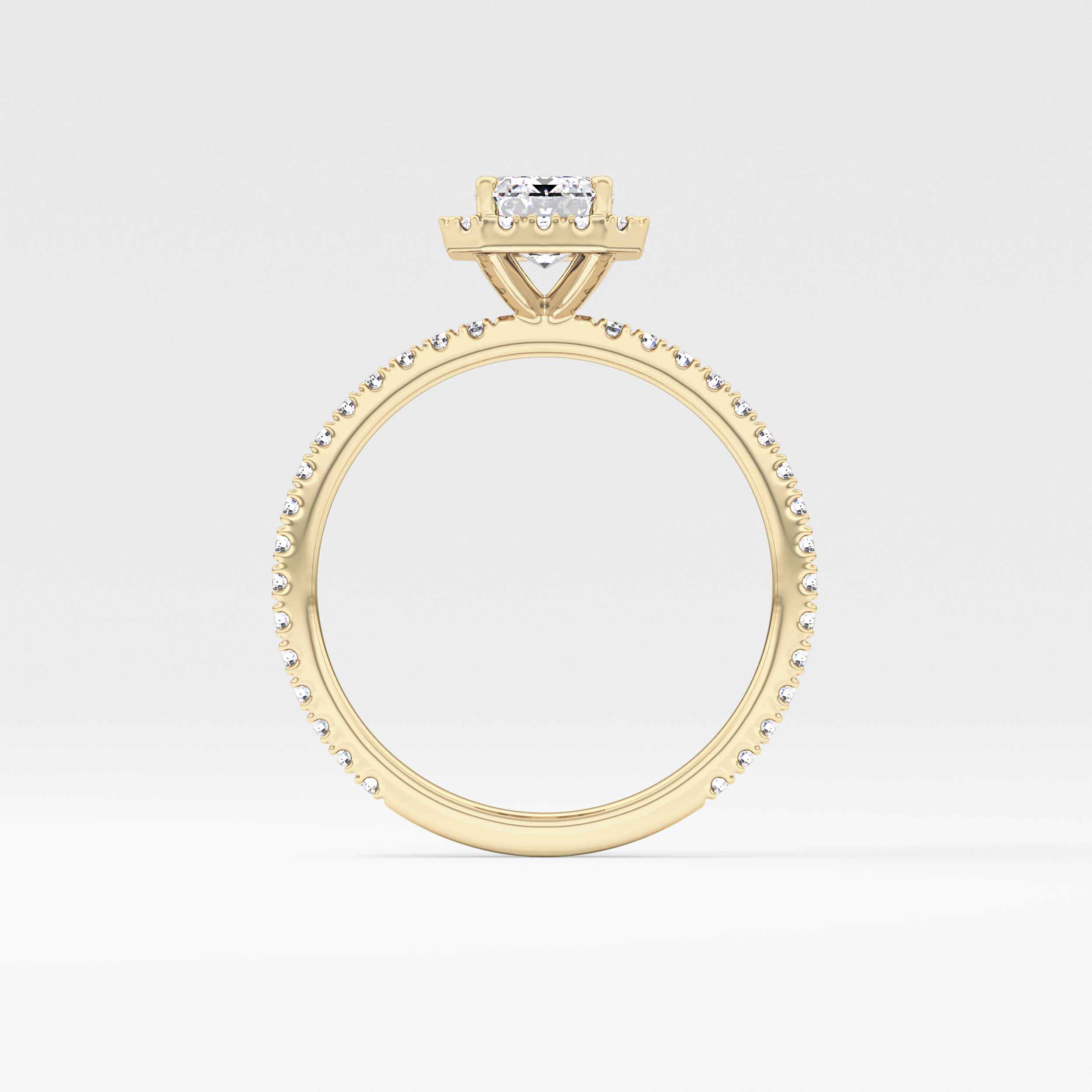 Emerald Halo & Pave Lab Grown Diamond Engagement Ring