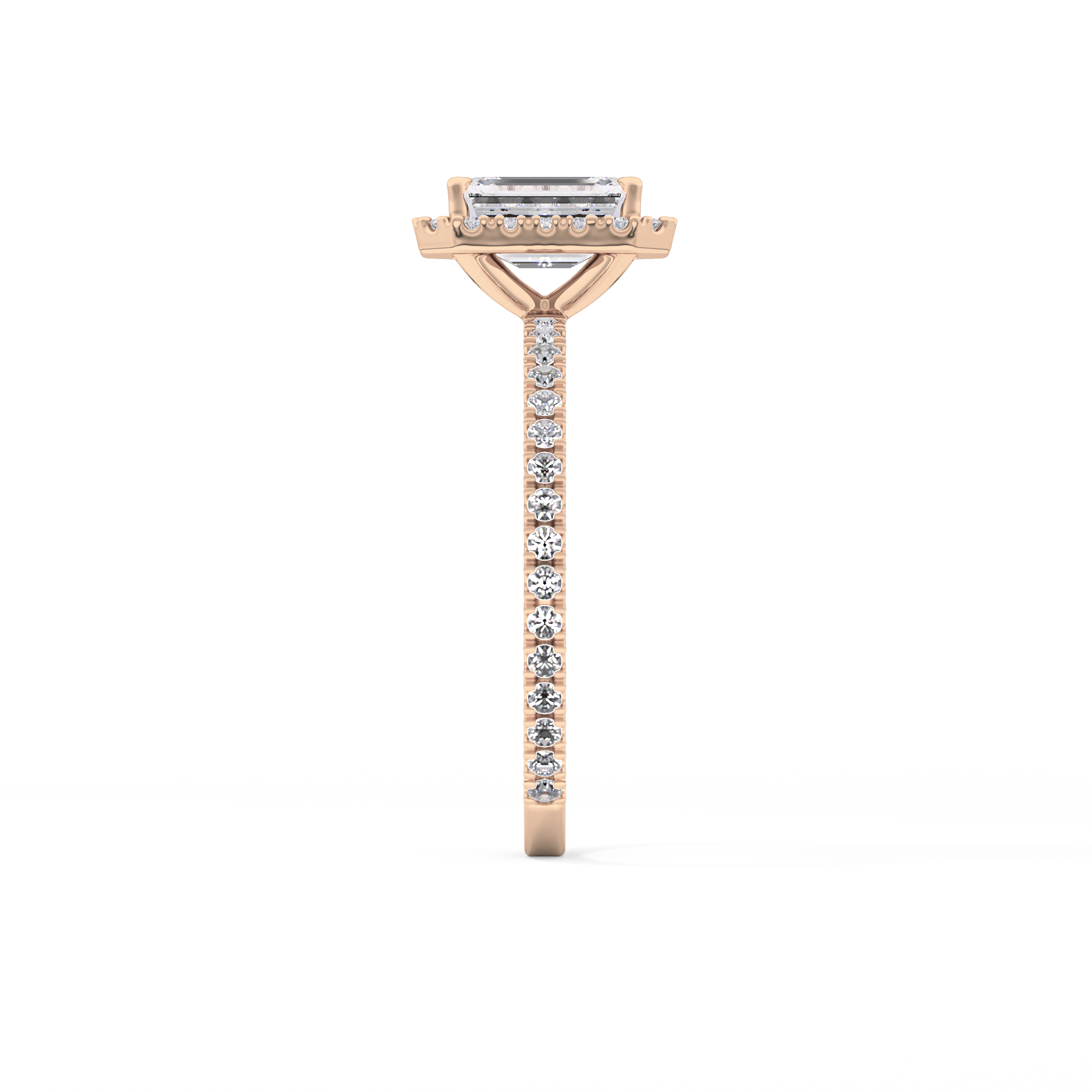 Emerald Halo & Pave Lab Grown Diamond Engagement Ring