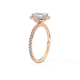 Emerald Halo & Pave Lab Grown Diamond Engagement Ring