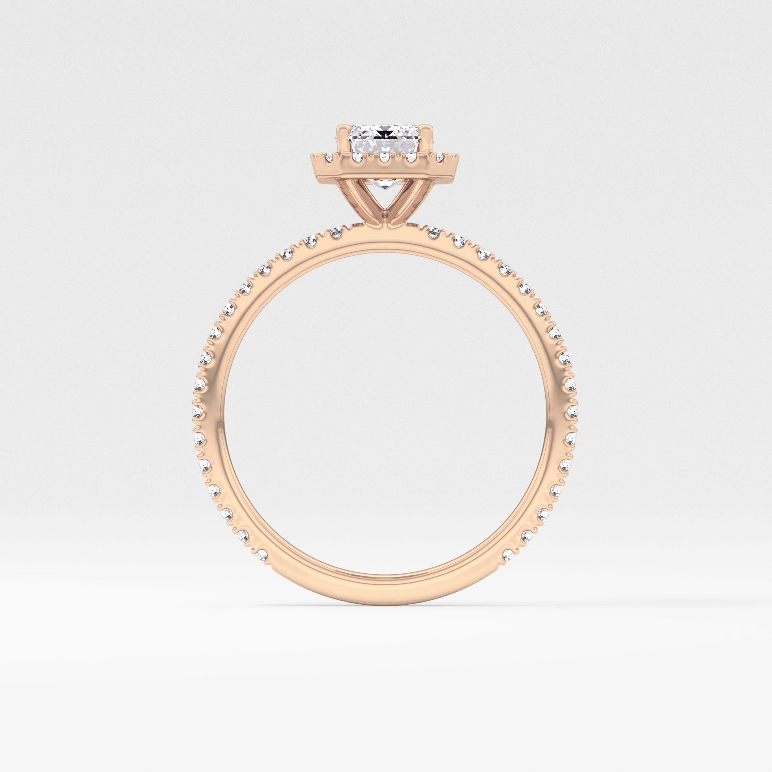 Emerald Halo & Pave Lab Grown Diamond Engagement Ring