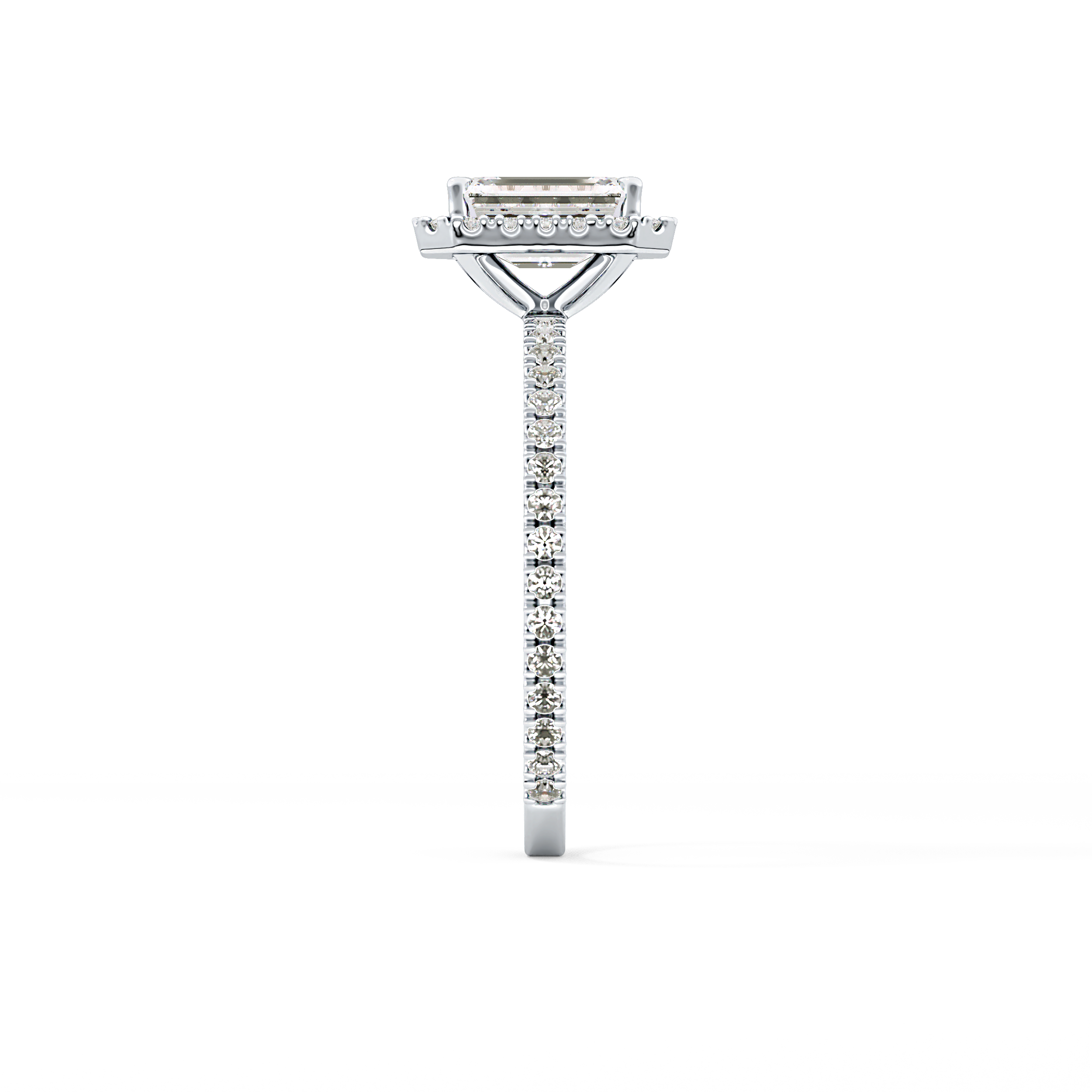 Emerald Halo & Pave Lab Grown Diamond Engagement Ring
