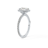 Emerald Halo & Pave Lab Grown Diamond Engagement Ring
