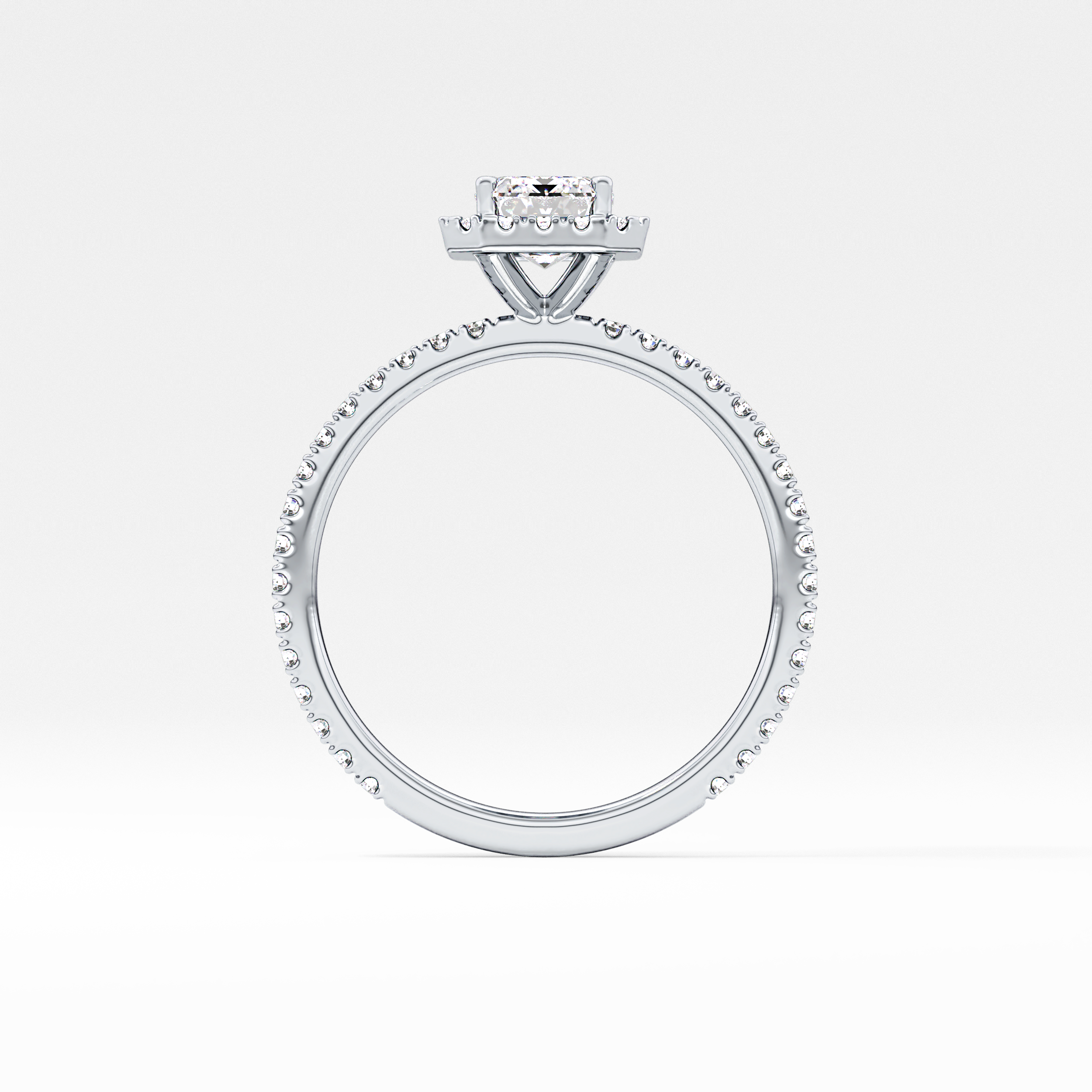 Emerald Halo & Pave Lab Grown Diamond Engagement Ring