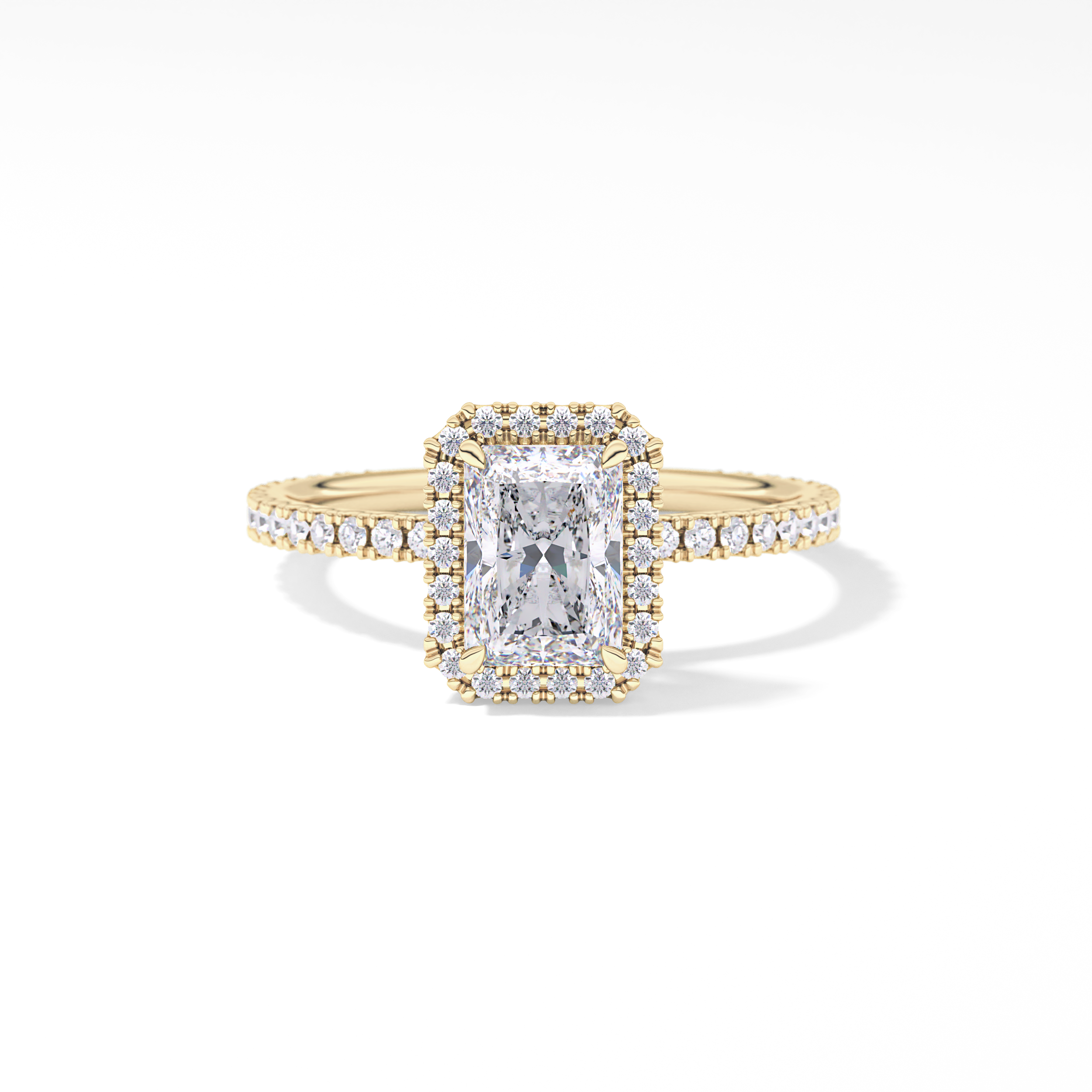 Radiant Halo &  Pave Lab Grown Diamond Engagement Ring