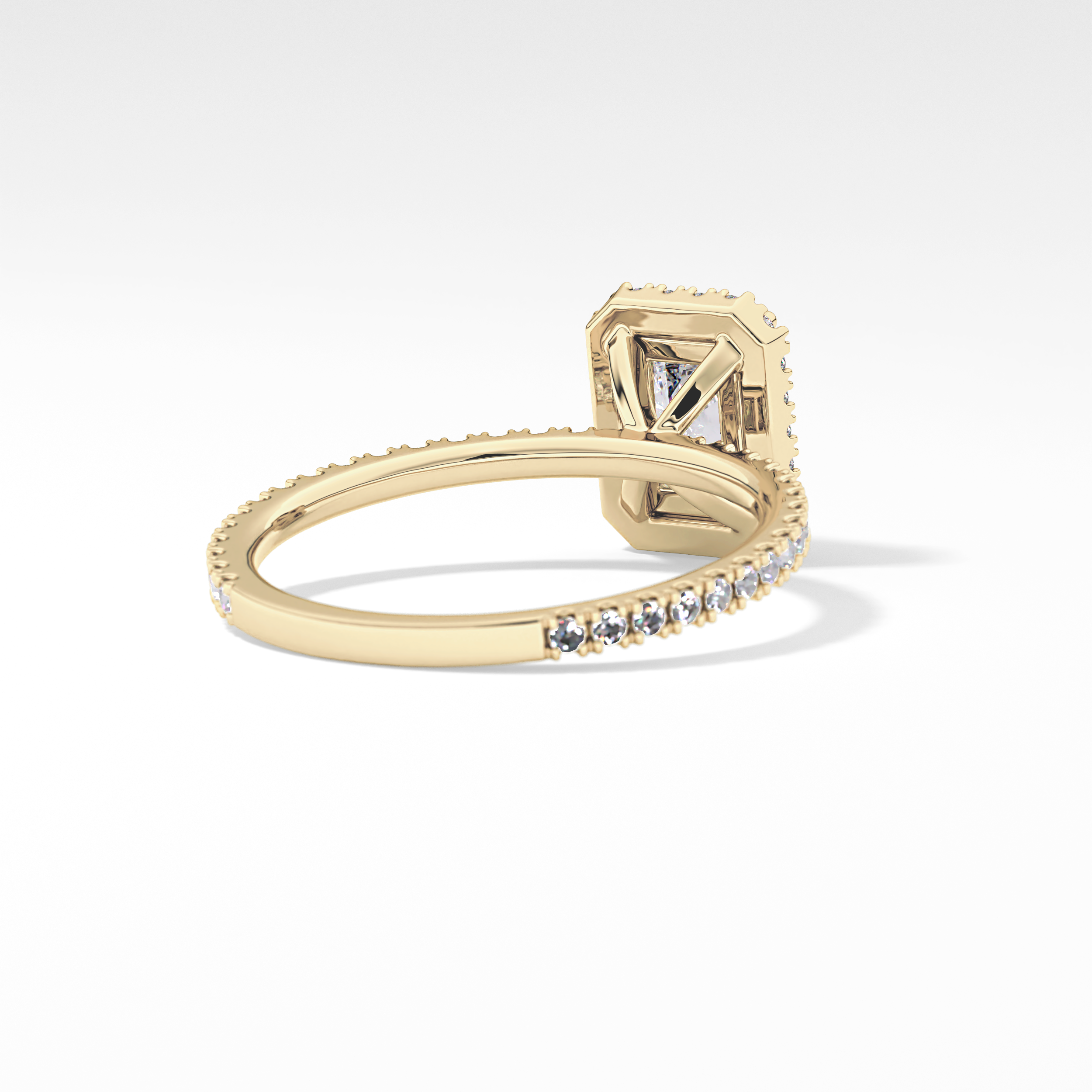 Radiant Halo &  Pave Lab Grown Diamond Engagement Ring