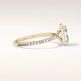 1.21 CT Radiant Shaped Halo & Pave Moissanite Engagement Ring