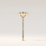 1.21 CT Radiant Shaped Halo & Pave Moissanite Engagement Ring