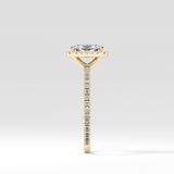 Radiant Halo &  Pave Lab Grown Diamond Engagement Ring