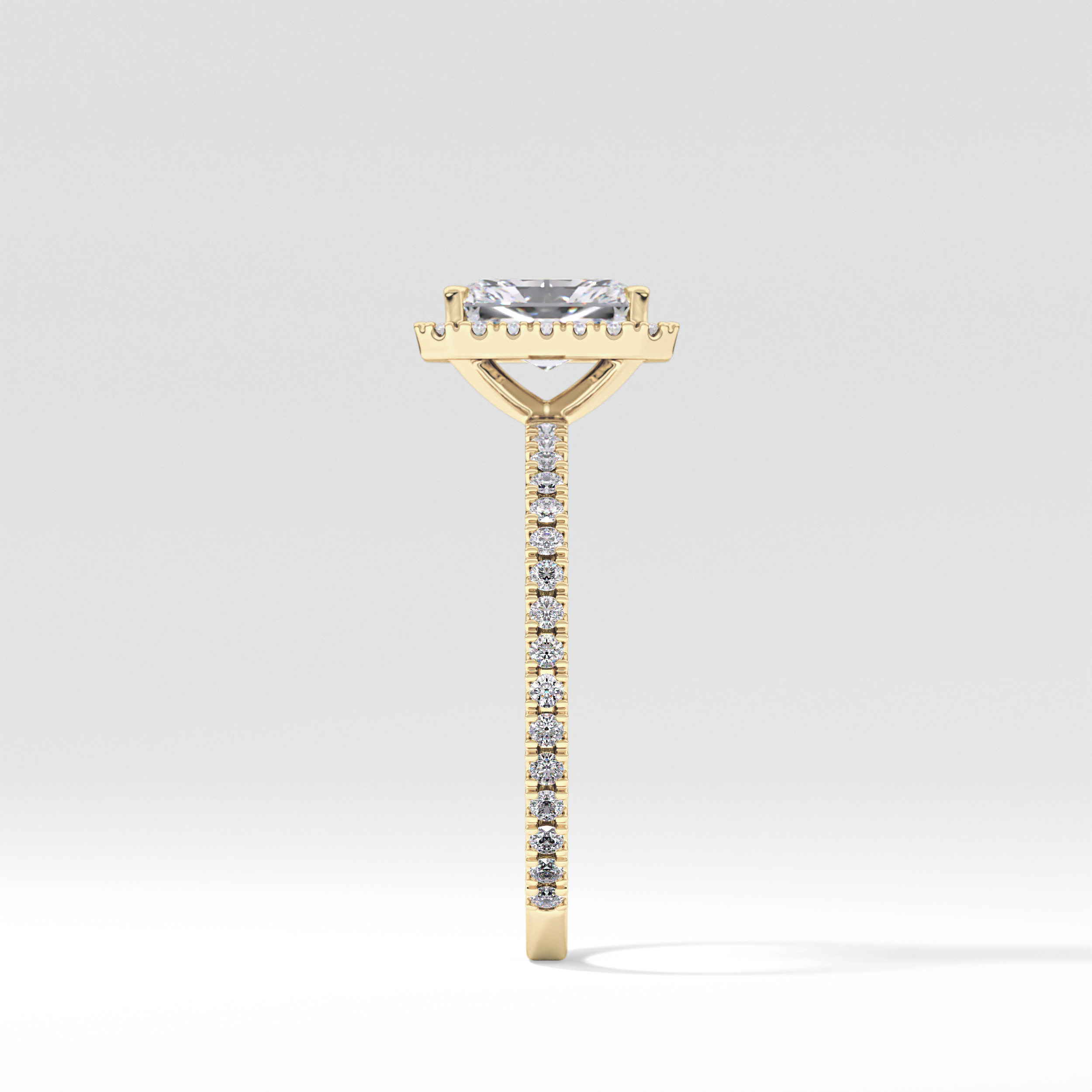 Radiant Halo &  Pave Lab Grown Diamond Engagement Ring