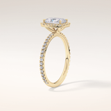 1.21 CT Radiant Shaped Halo & Pave Moissanite Engagement Ring