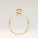 1.21 CT Radiant Shaped Halo & Pave Moissanite Engagement Ring