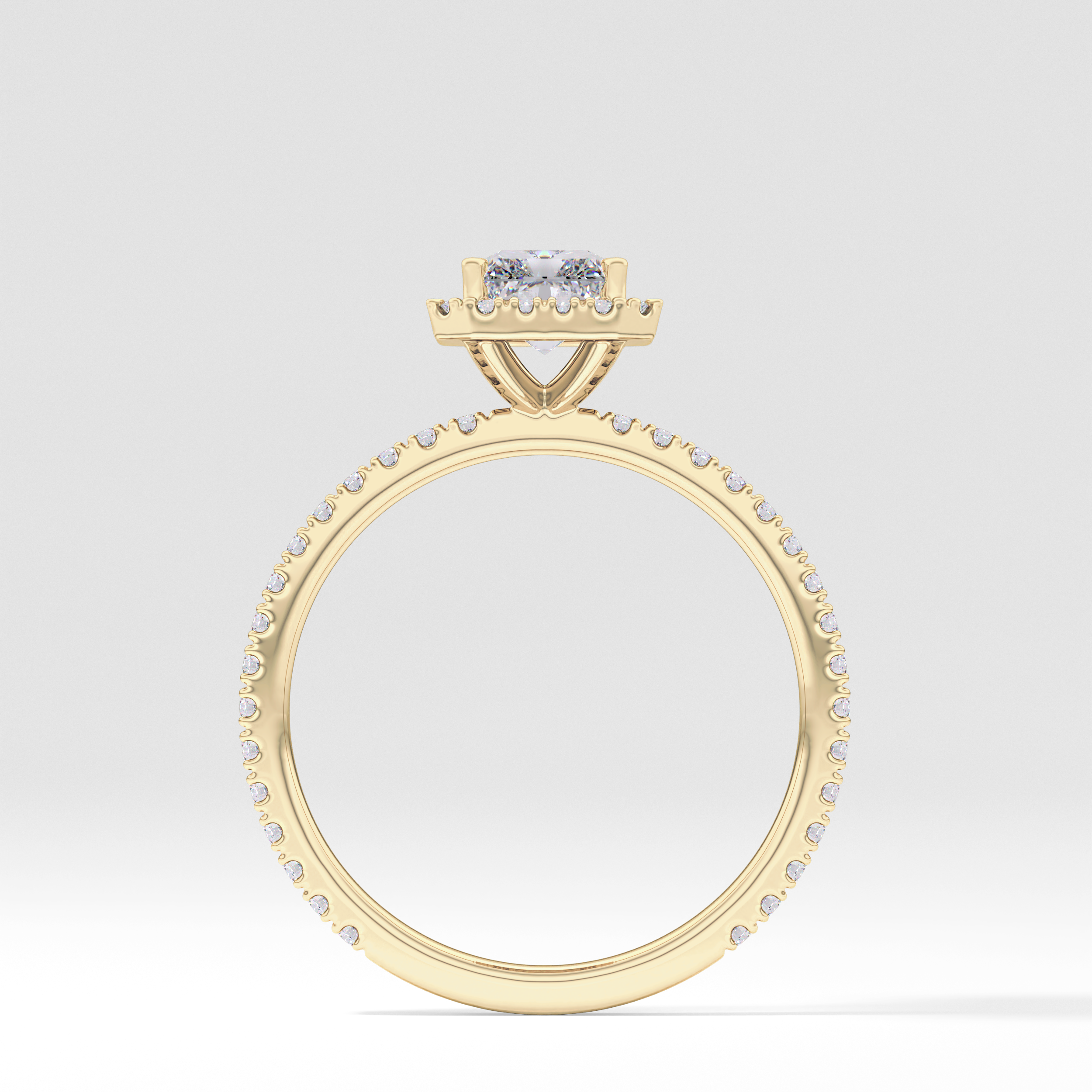 Radiant Halo &  Pave Lab Grown Diamond Engagement Ring