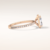 1.21 CT Radiant Shaped Halo & Pave Moissanite Engagement Ring