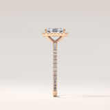 1.21 CT Radiant Shaped Halo & Pave Moissanite Engagement Ring