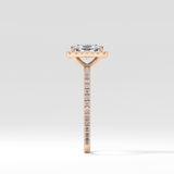 Radiant Halo &  Pave Lab Grown Diamond Engagement Ring