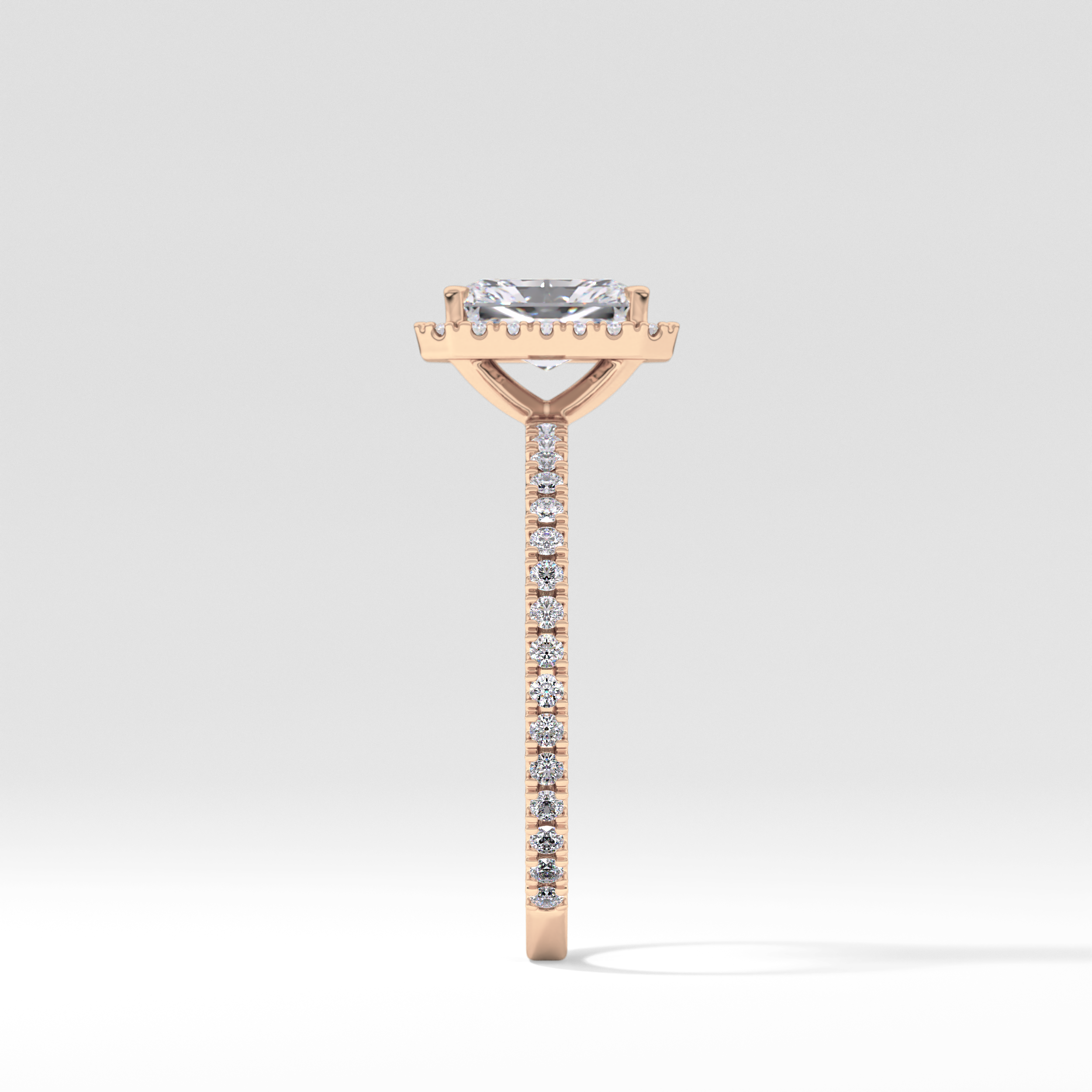Radiant Halo &  Pave Lab Grown Diamond Engagement Ring