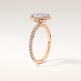 1.21 CT Radiant Shaped Halo & Pave Moissanite Engagement Ring
