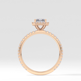 Radiant Halo &  Pave Lab Grown Diamond Engagement Ring