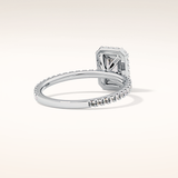 1.21 CT Radiant Shaped Halo & Pave Moissanite Engagement Ring