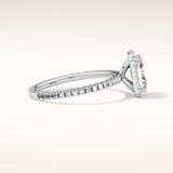 1.21 CT Radiant Shaped Halo & Pave Moissanite Engagement Ring