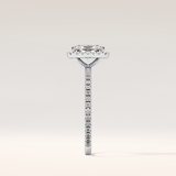1.21 CT Radiant Shaped Halo & Pave Moissanite Engagement Ring