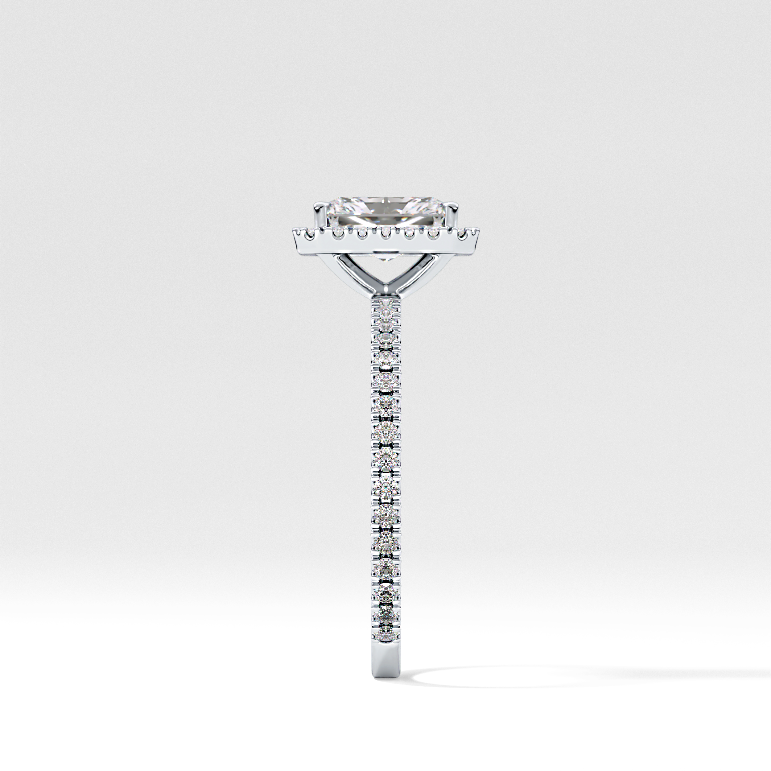 Radiant Halo &  Pave Lab Grown Diamond Engagement Ring