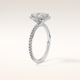 1.21 CT Radiant Shaped Halo & Pave Moissanite Engagement Ring
