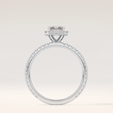 1.21 CT Radiant Shaped Halo & Pave Moissanite Engagement Ring