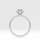 Radiant Halo &  Pave Lab Grown Diamond Engagement Ring