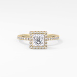 Princess Halo & Pave Lab Grown Diamond Engagement Ring