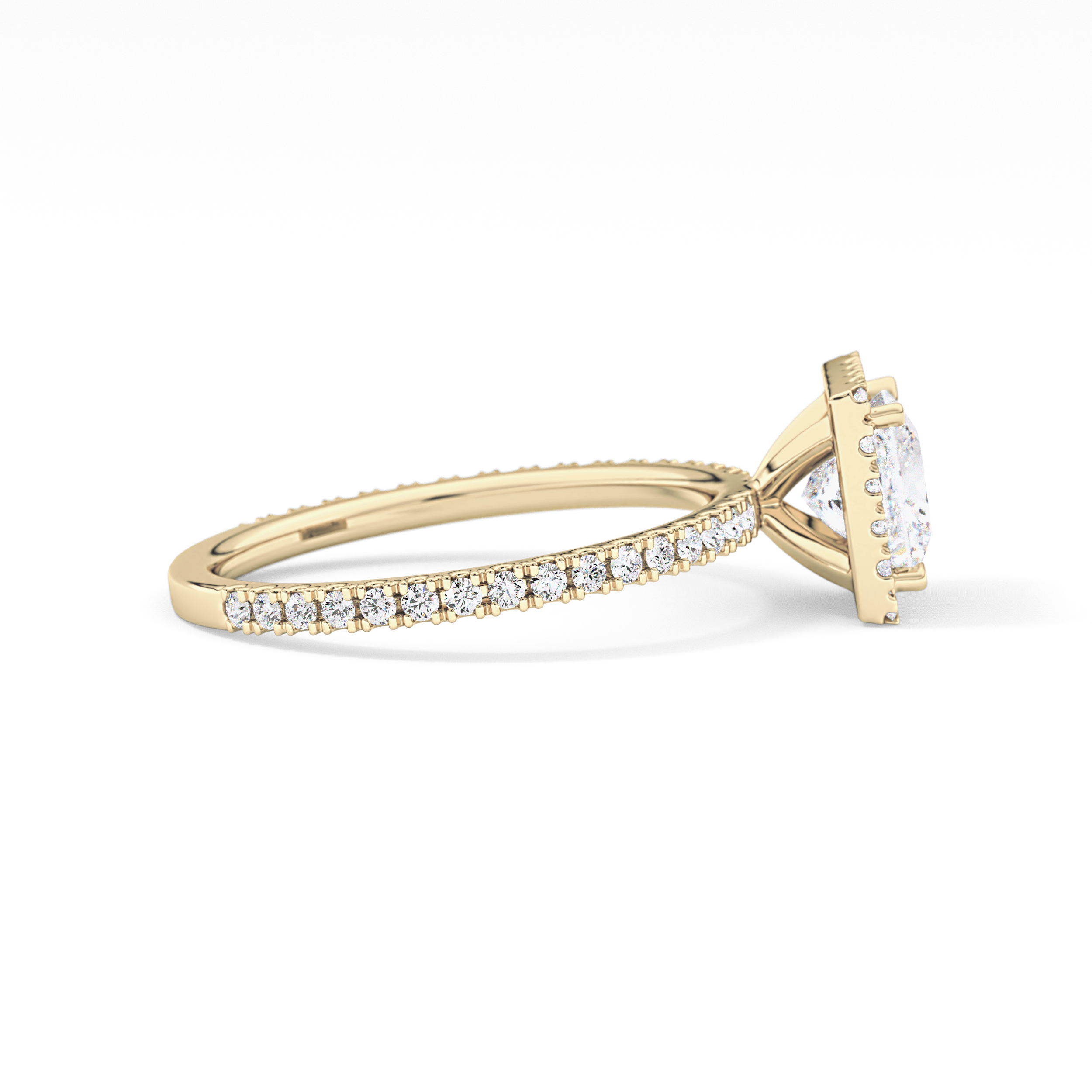 Princess Halo & Pave Lab Grown Diamond Engagement Ring