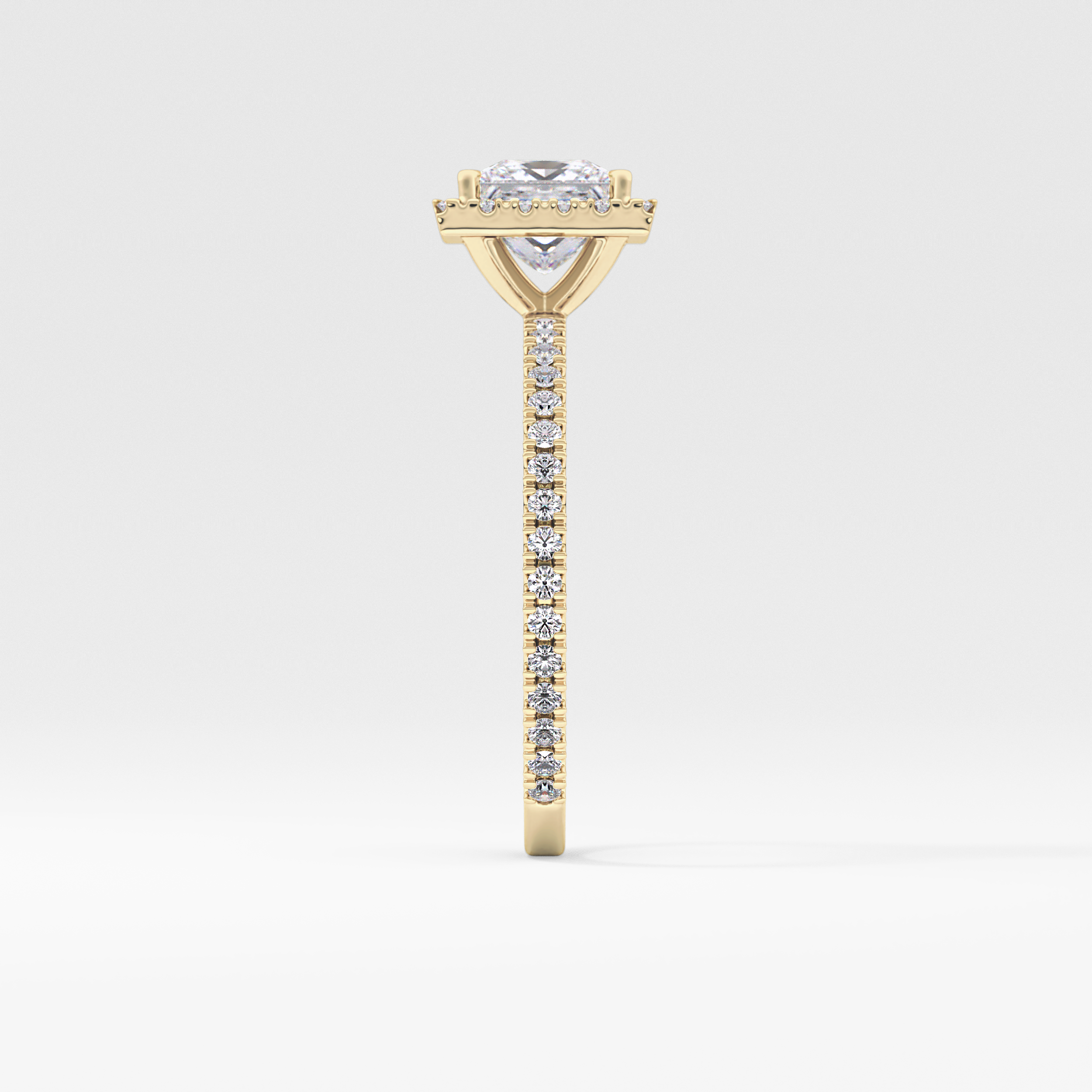 Princess Halo & Pave Lab Grown Diamond Engagement Ring
