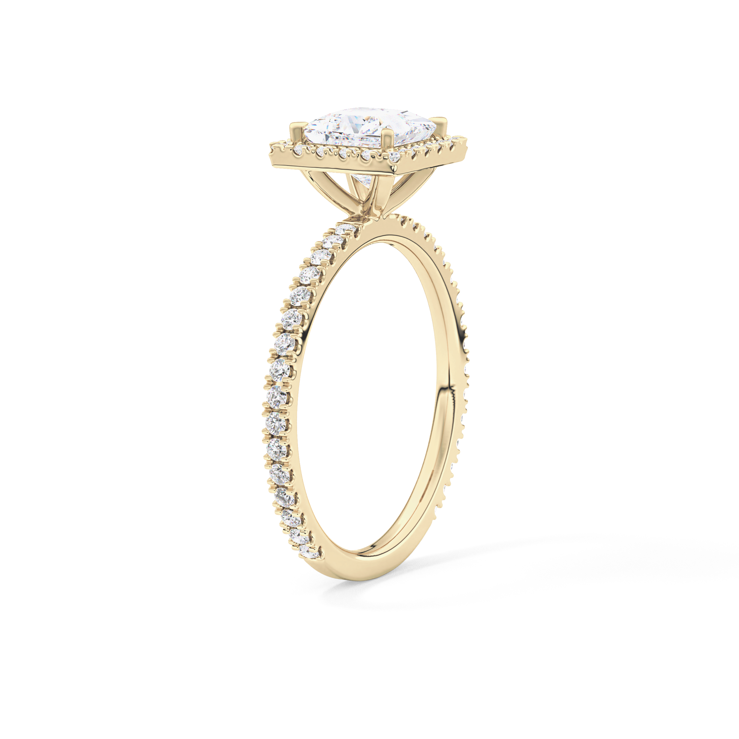 Princess Halo & Pave Lab Grown Diamond Engagement Ring