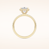1.04 CT Princess Shaped Halo & Pave Moissanite Engagement Ring