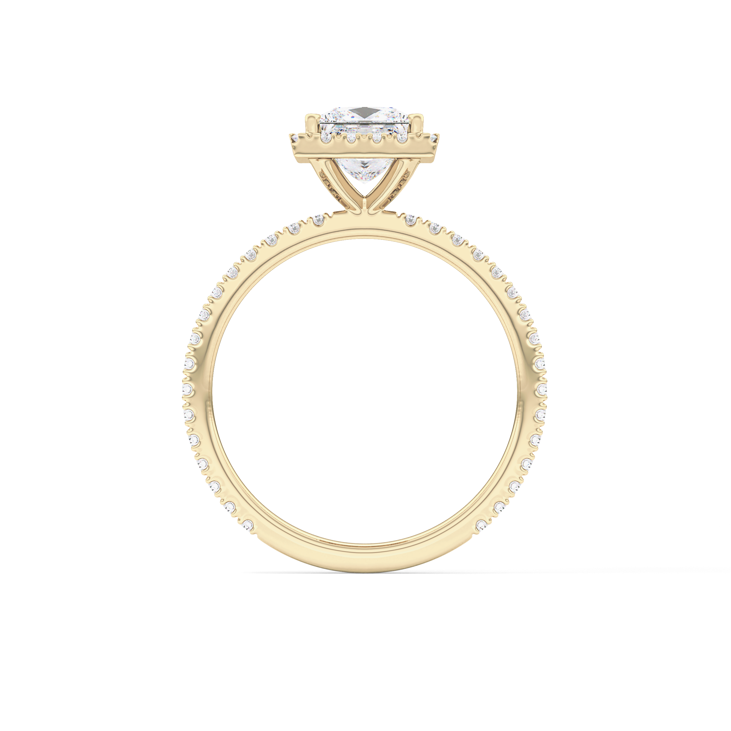 Princess Halo & Pave Lab Grown Diamond Engagement Ring