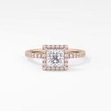 Princess Halo & Pave Lab Grown Diamond Engagement Ring