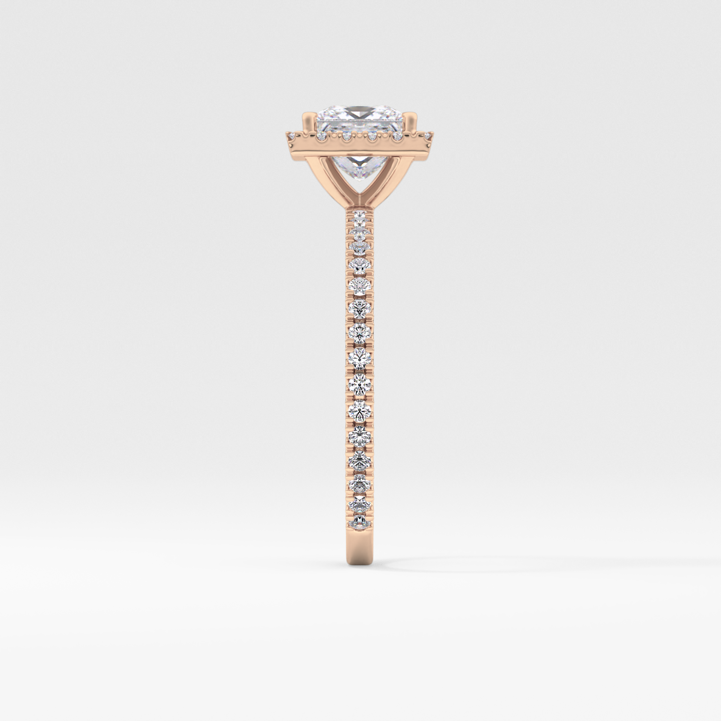 Princess Halo & Pave Lab Grown Diamond Engagement Ring
