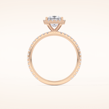 1.04 CT Princess Shaped Halo & Pave Moissanite Engagement Ring