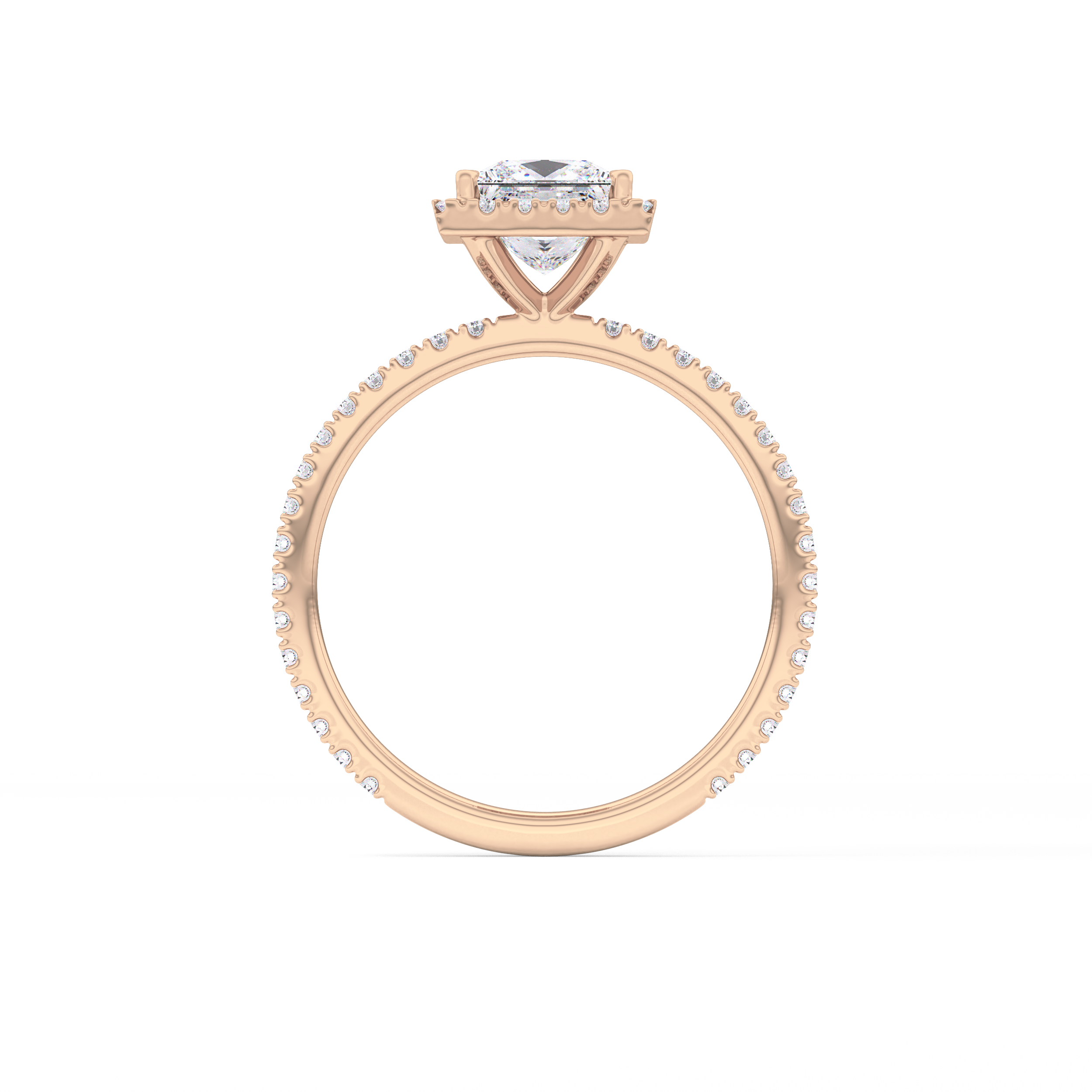 Princess Halo & Pave Lab Grown Diamond Engagement Ring