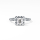 Princess Halo & Pave Lab Grown Diamond Engagement Ring