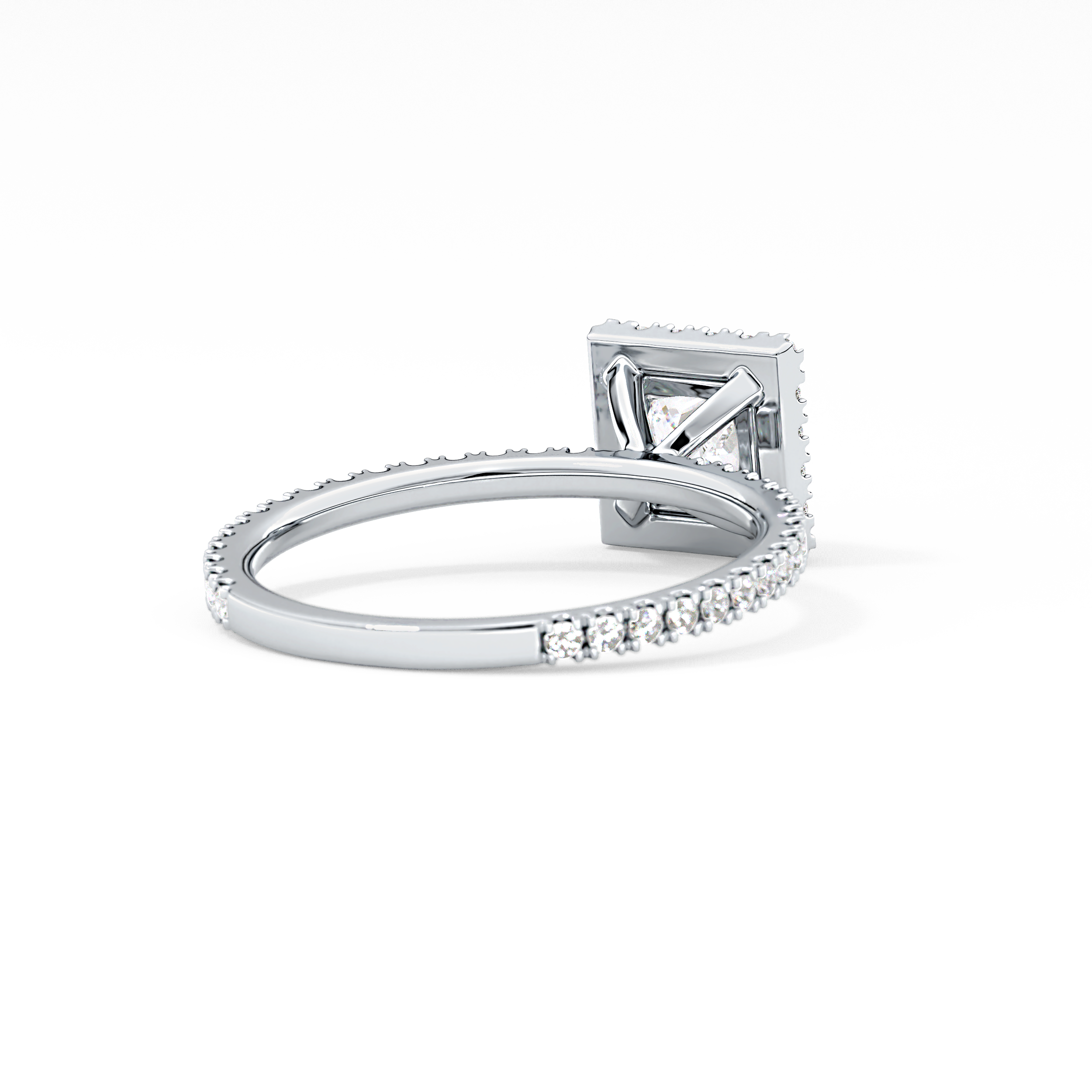 Princess Halo & Pave Lab Grown Diamond Engagement Ring