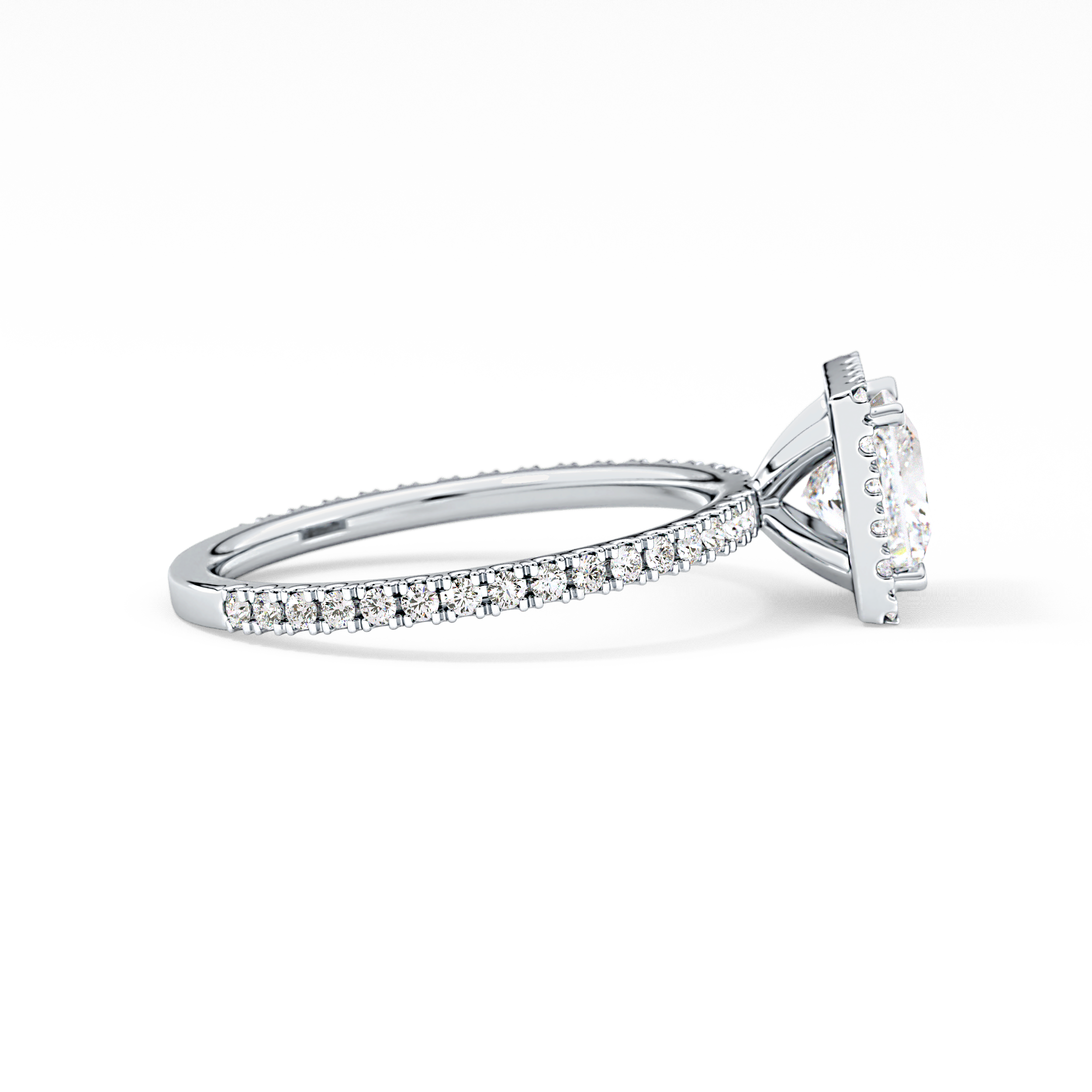 Princess Halo & Pave Lab Grown Diamond Engagement Ring