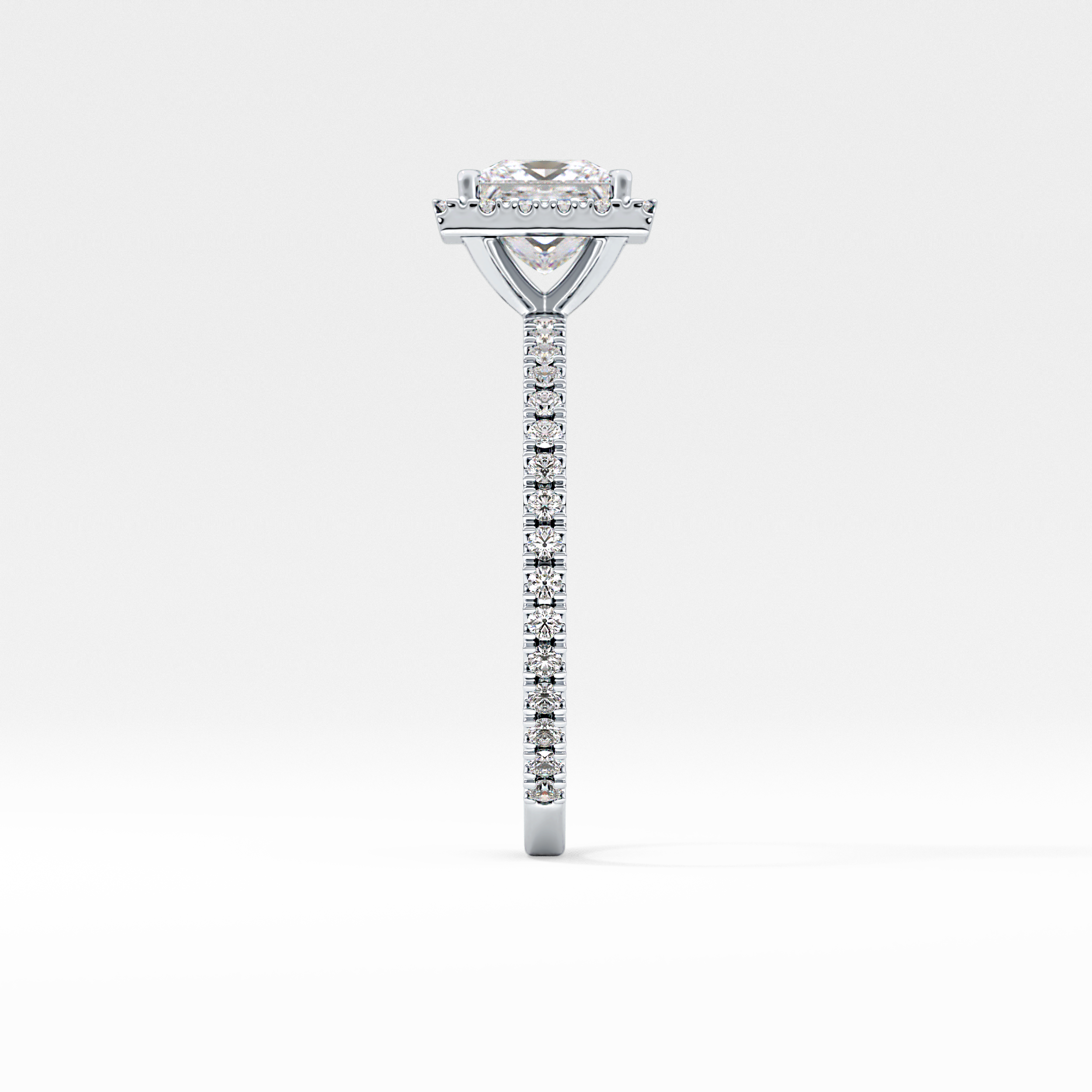 Princess Halo & Pave Lab Grown Diamond Engagement Ring