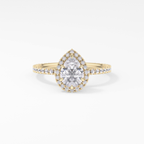 Pear Halo & Pave Lab Grown Diamond Engagement Ring