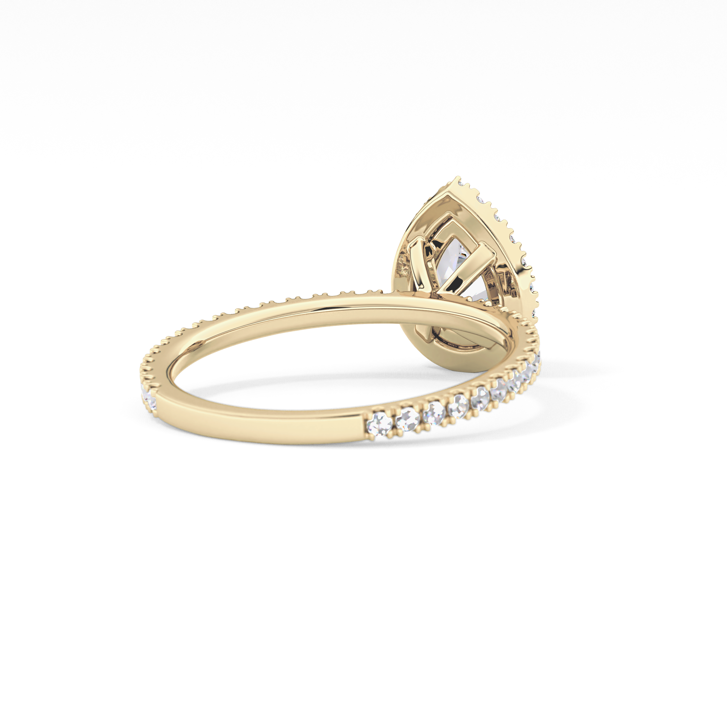 Pear Halo & Pave Lab Grown Diamond Engagement Ring